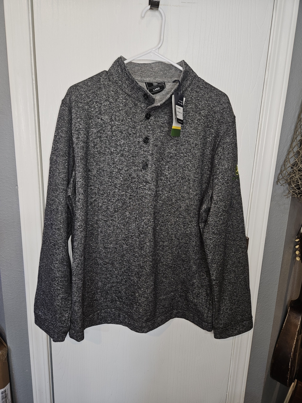 Men's Gray Heather Quarter-Button Pullover Jacket